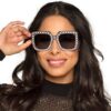 Gafas disco con diamantes para mujer