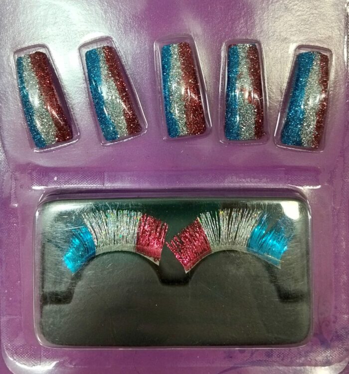 Pestañas Y Uñas Postizas Multicolor