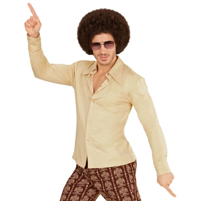 Camisa beige años 70 para hombre