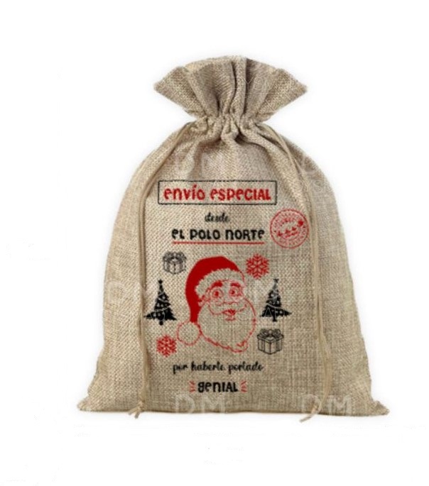 Saco papa noel rafia