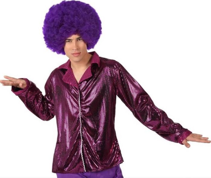 Camisa disco fucsia para hombre