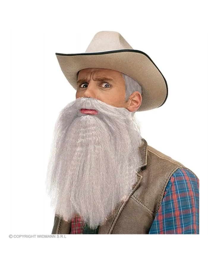 Barba con Bigote y Labios Gris