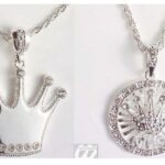 Collar elvis corona rey del rock plateado para hombre