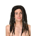peluca de rastas negra para adulto