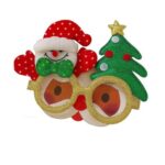 Gafas muñeco de nieve y árbol