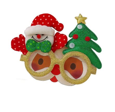 Gafas muñeco de nieve y árbol