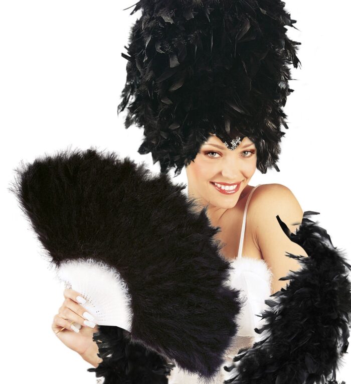 Abanaico de plumas negro