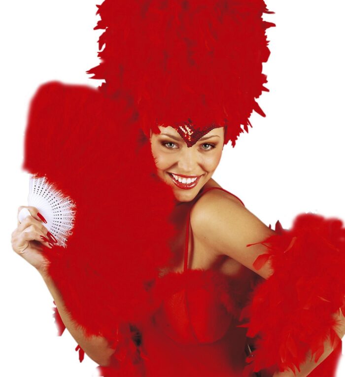 Abanico Plumas Rojo