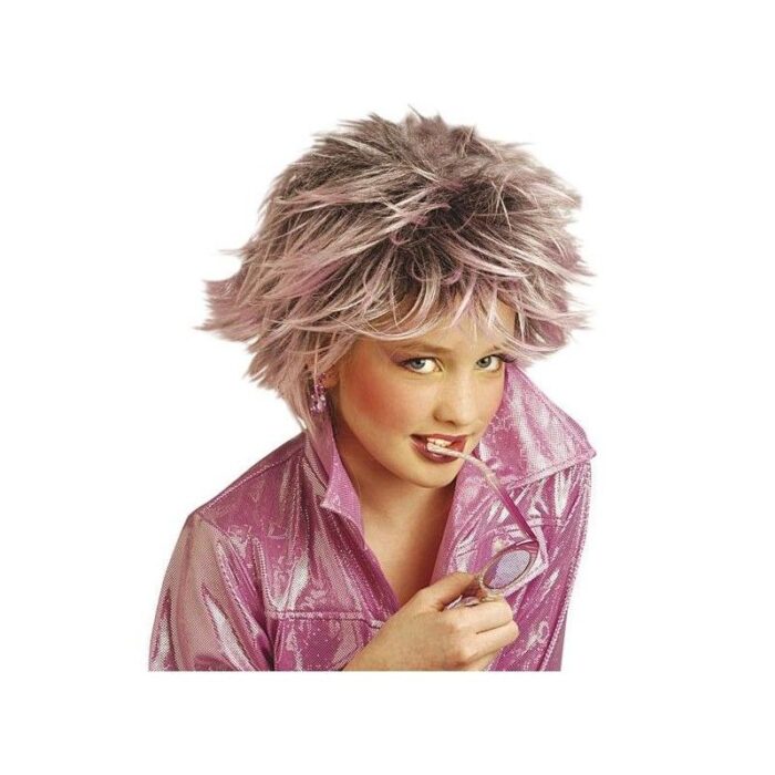 Peluca Corta Mechas Moradas Windy