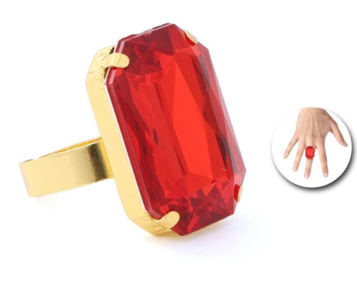 Anillo Piedra Roja Cuadrada