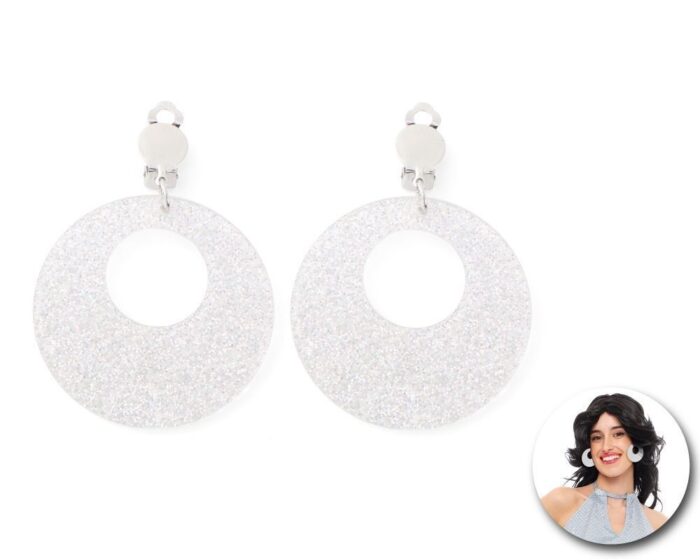 Pendientes disco plata para mujer