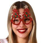Gafas árboles rojos glitter