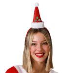 Diadema gorro papa noel muérdago