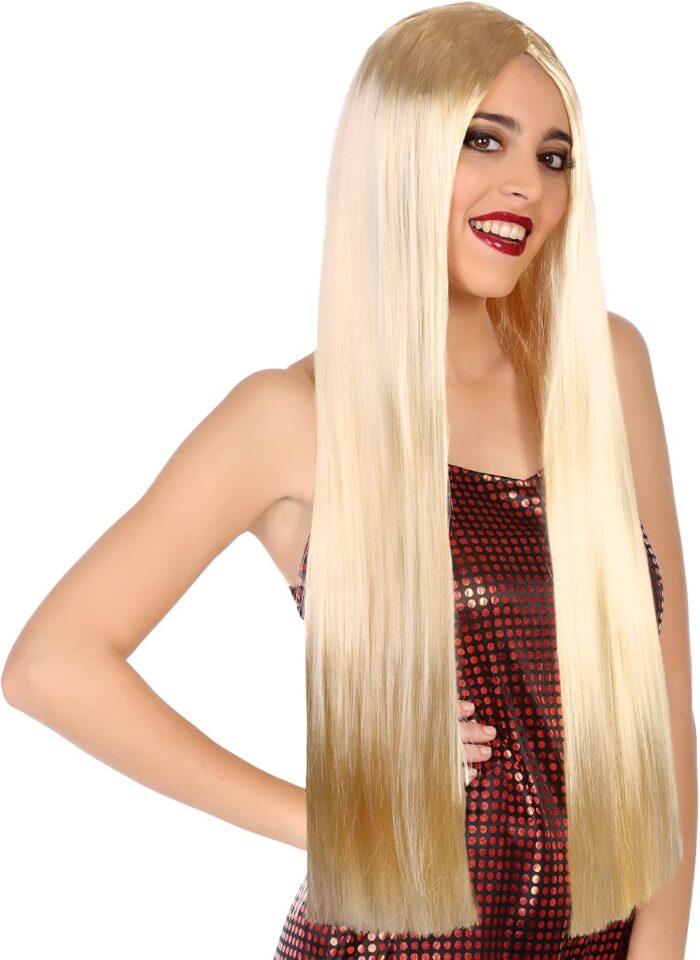 Peluca Lisa Larga Rubia 80 cms.