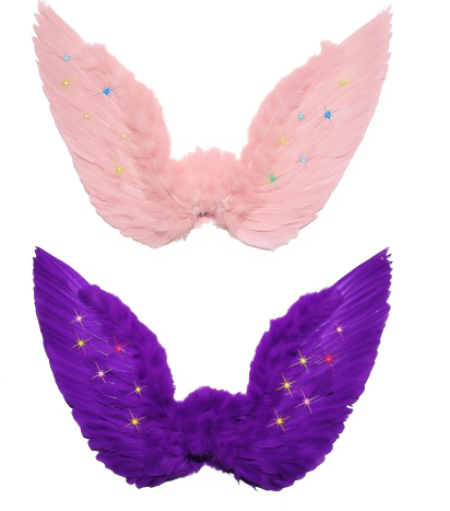 Alas luminosas rosa y morada