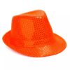 sombrero ganster lentejuelas naranja