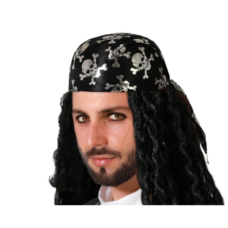 casquete pirata calaveras plata