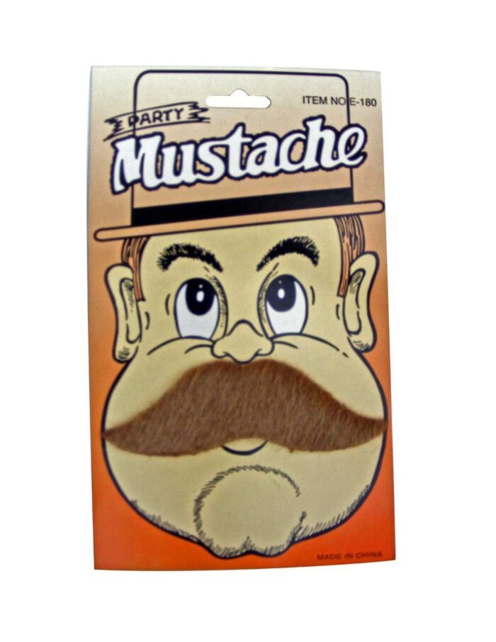 Bigote Marrón Adhesivo