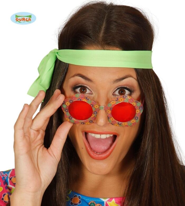 Gafas hippie flores para mujer