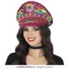 Gorra rosa con piedras multicolor adulto