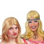 peluca melena rubia para adulto