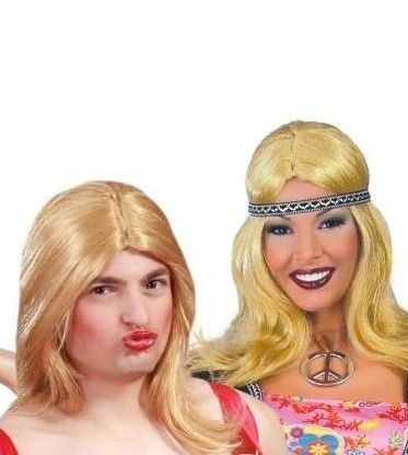 peluca melena rubia para adulto