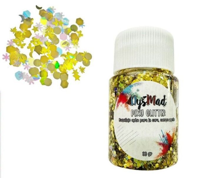 Gel Glitter Oro Grueso