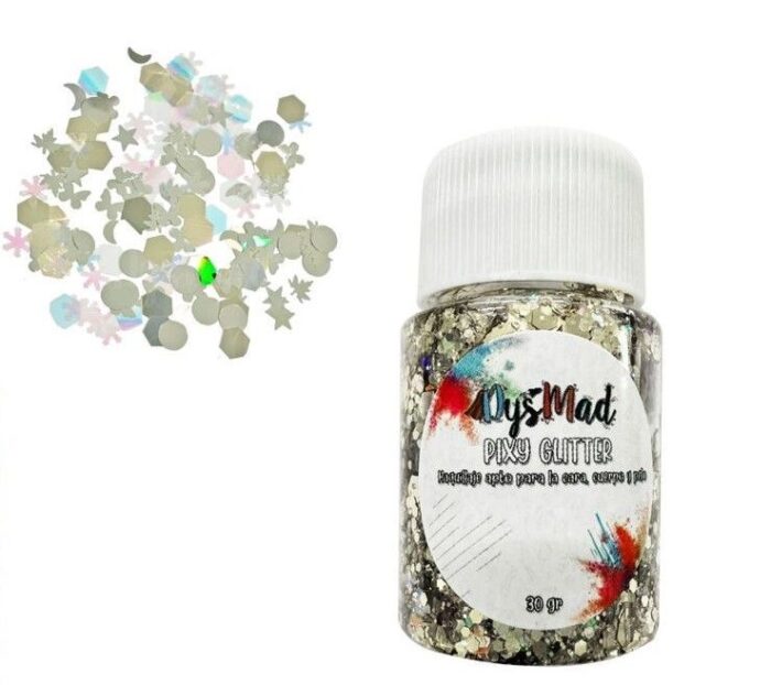 Gel Glitter Plata Grueso
