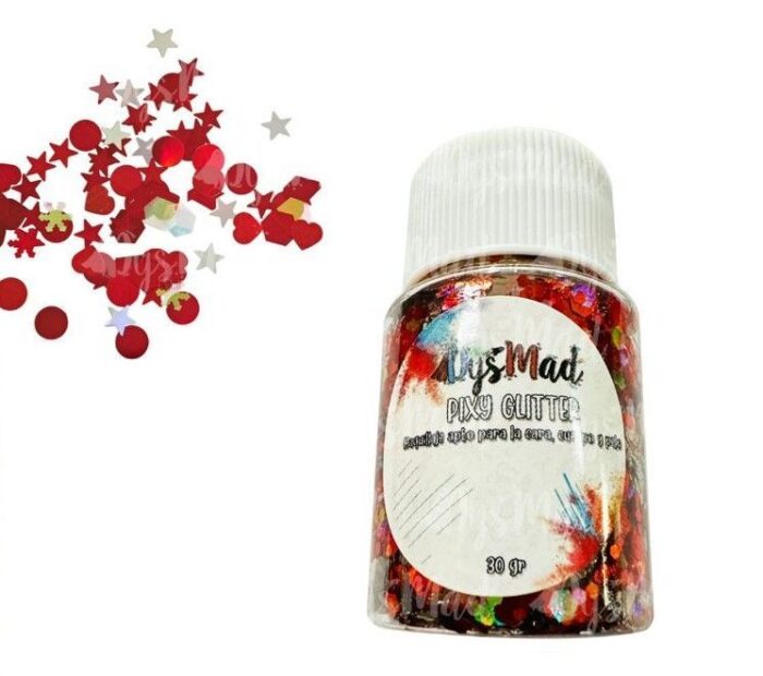 Gel Glitter Rojo Grueso