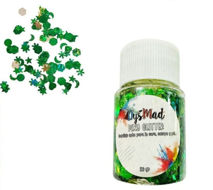 Gel Glitter Verde Grueso