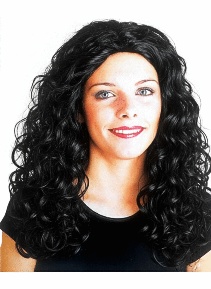 Peluca Rizada Negra