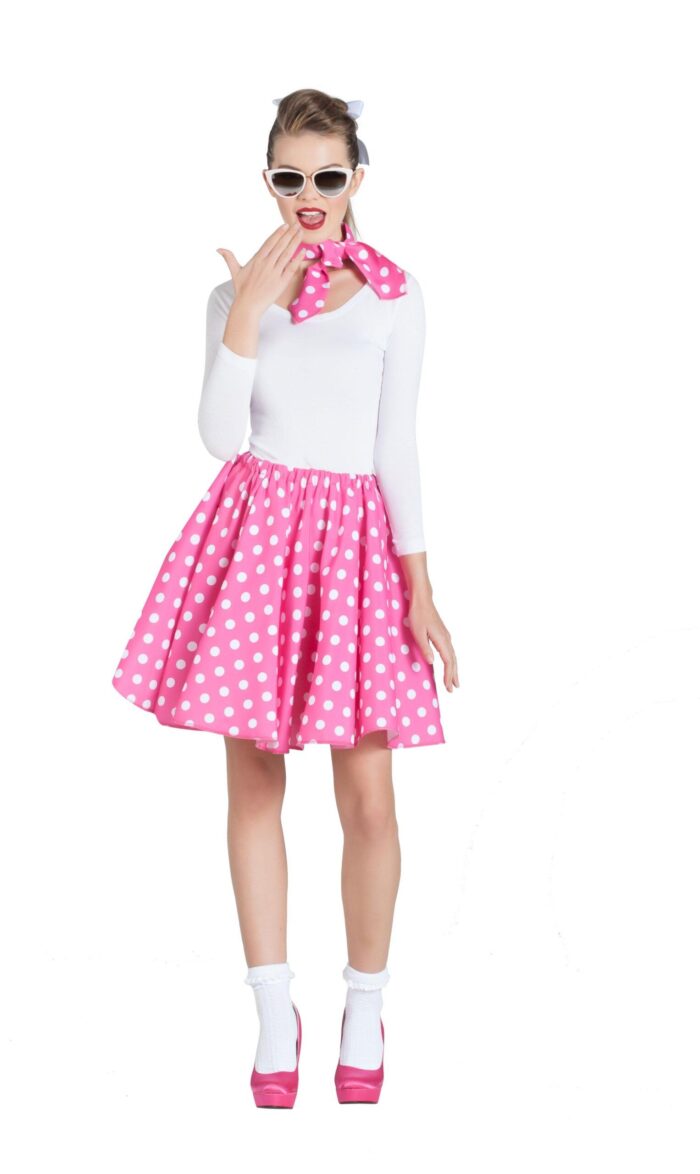 Falda Rosa con Enagua y Pañuelo