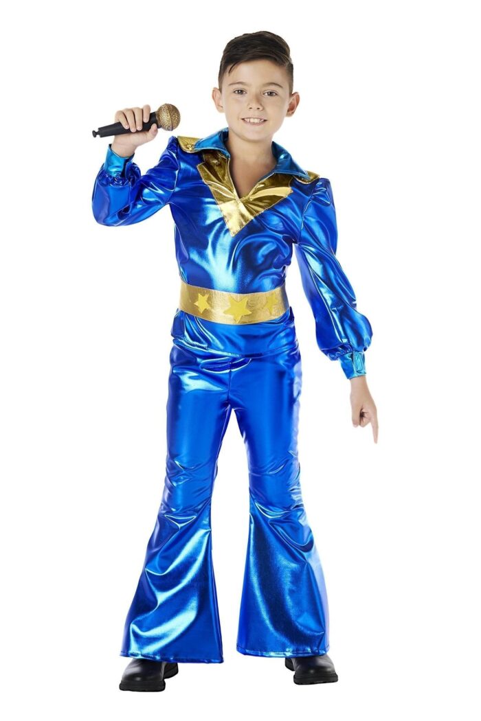 Disfraz Disco Azul Niño Años 70
