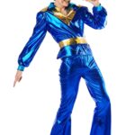 Disfraz disco azul años 70 para hombre