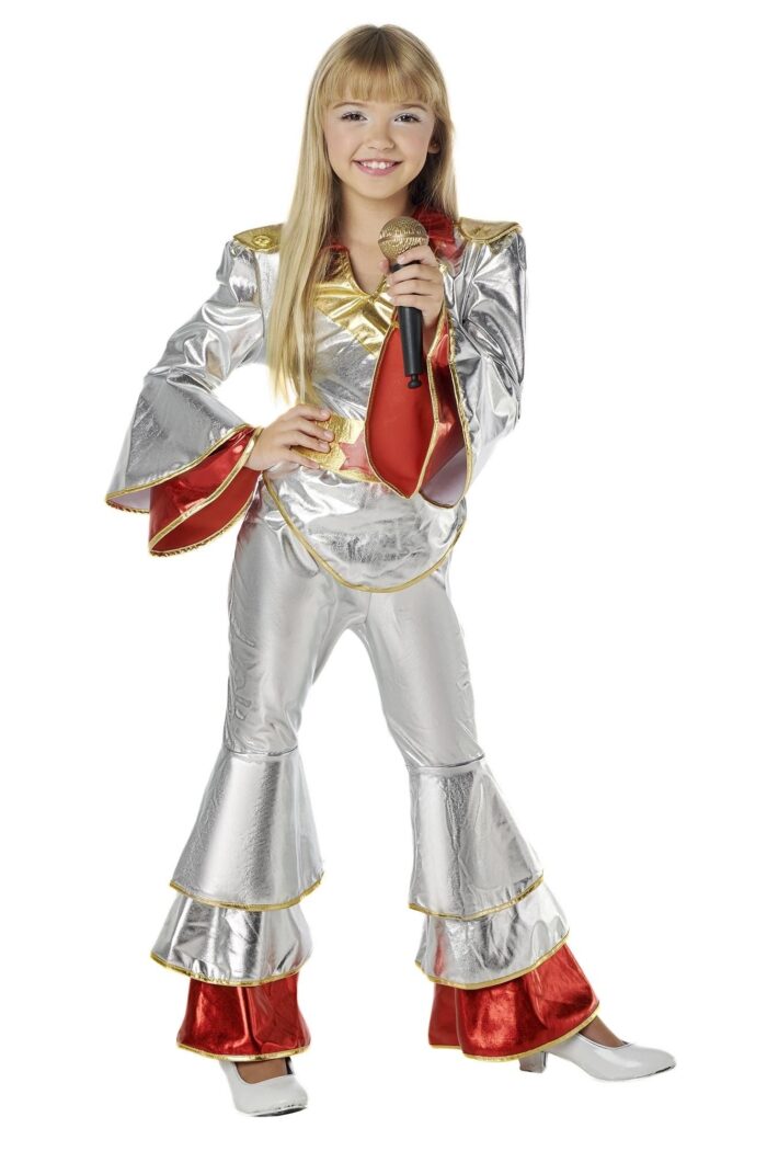 Disfraz Disco Plata Niña Años 70