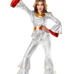 Disfraz disco plata años 70 para mujer