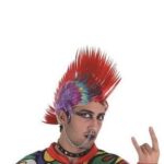 peluca punki multicolor para adulto