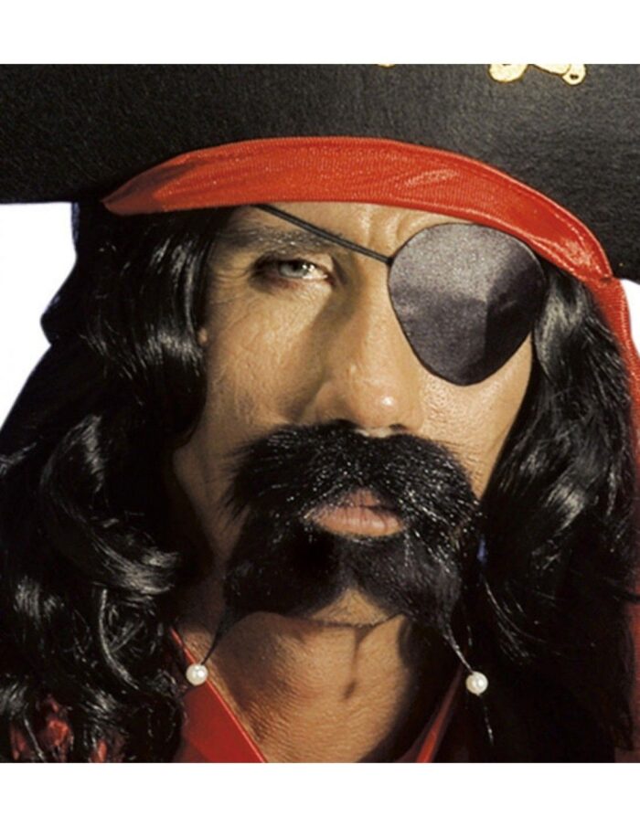 Bigote y perilla de pirata negro