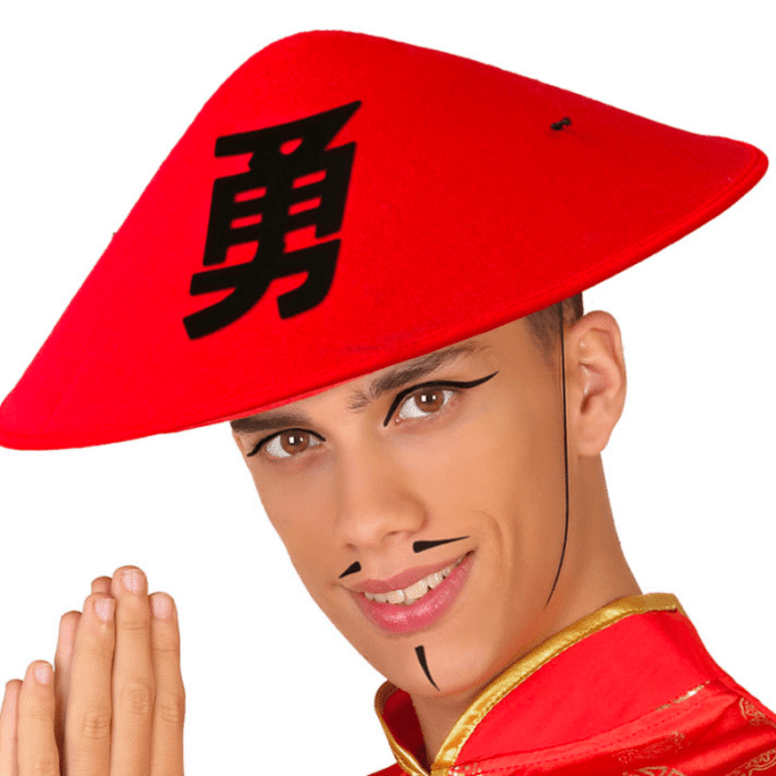 Sombrero Chino Oriental Rojo