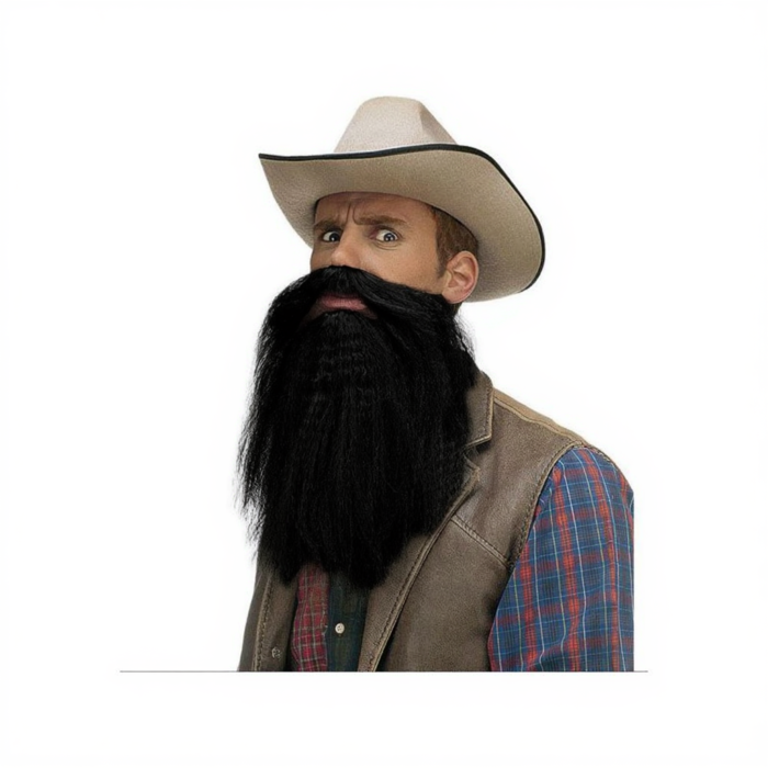 Barba con bigote y labios larga