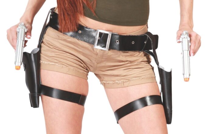 Cartuchera Doble con Pistolas