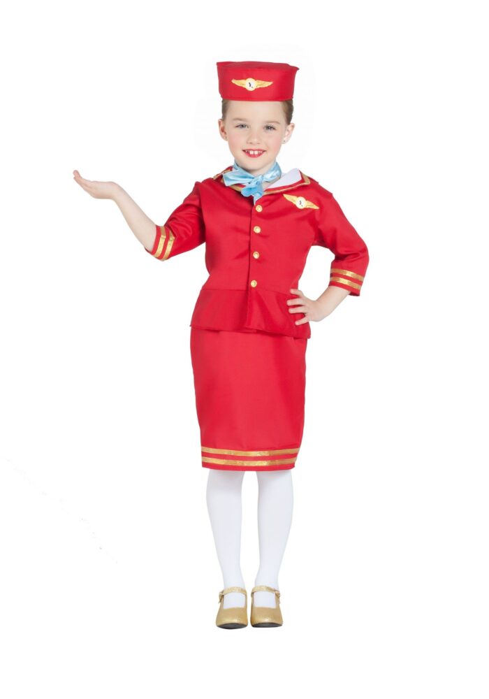 Disfraz Azafata de Vuelo Roja