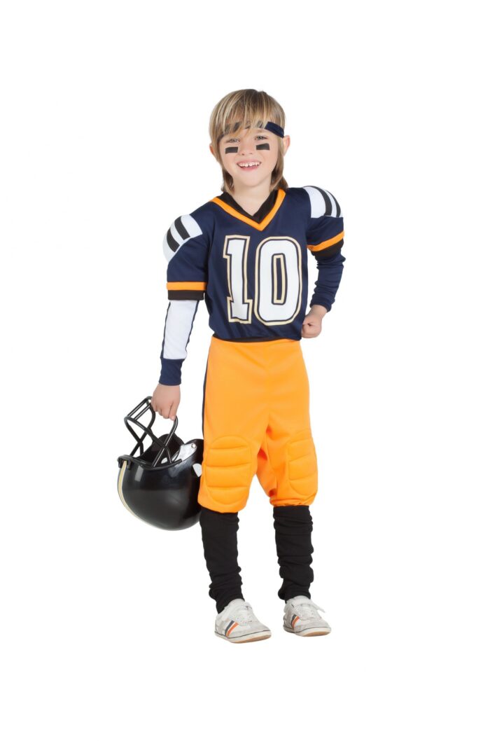 Disfraz Jugador de Rugby Azul Niño