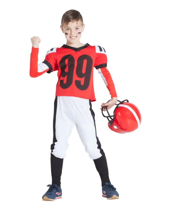 Disfraz Jugador de Rugby Rojo Niño
