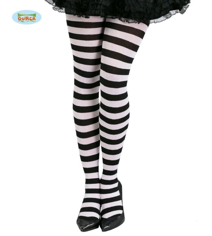 Pantys Rayas Negro-Blanco Adulta