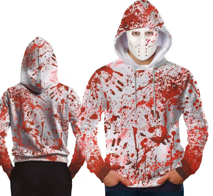 Sudadera Con Capucha y Mascara Con Sangre