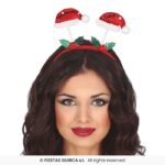 Diadema con gorritos de papa noel