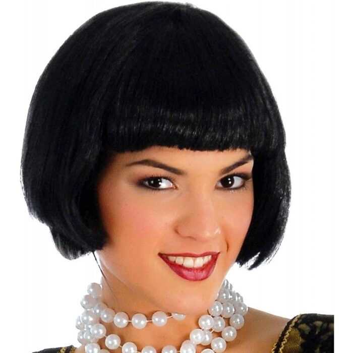 Peluca Melena Corta Negra