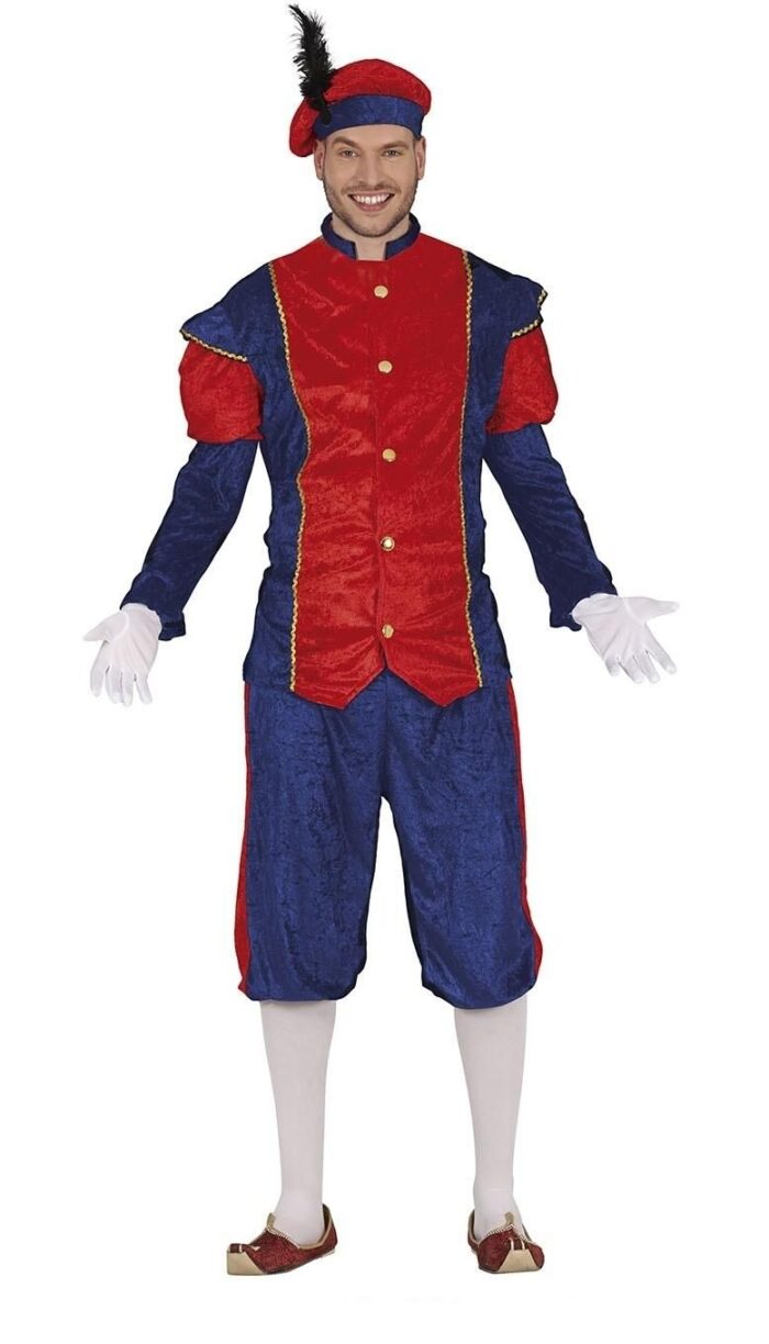 Disfraz Paje Azul-Rojo