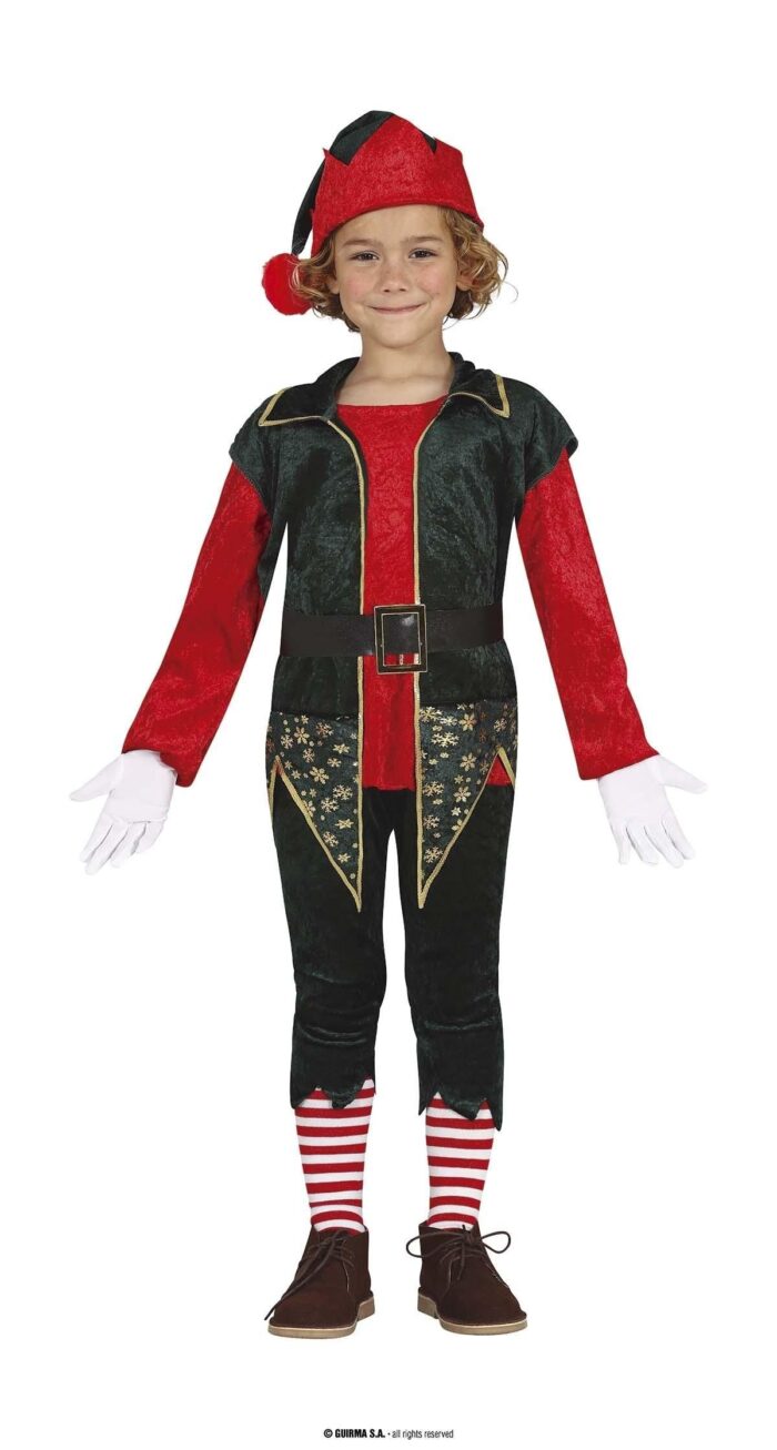 Disfraz Elfo Verde-Rojo